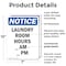 Signmission Laundry Room Hours _ Am - _ Pm, 7 in W x Rectangle, Plastic OS-2PACK-NS-P-710-V-13978 - alternate 5